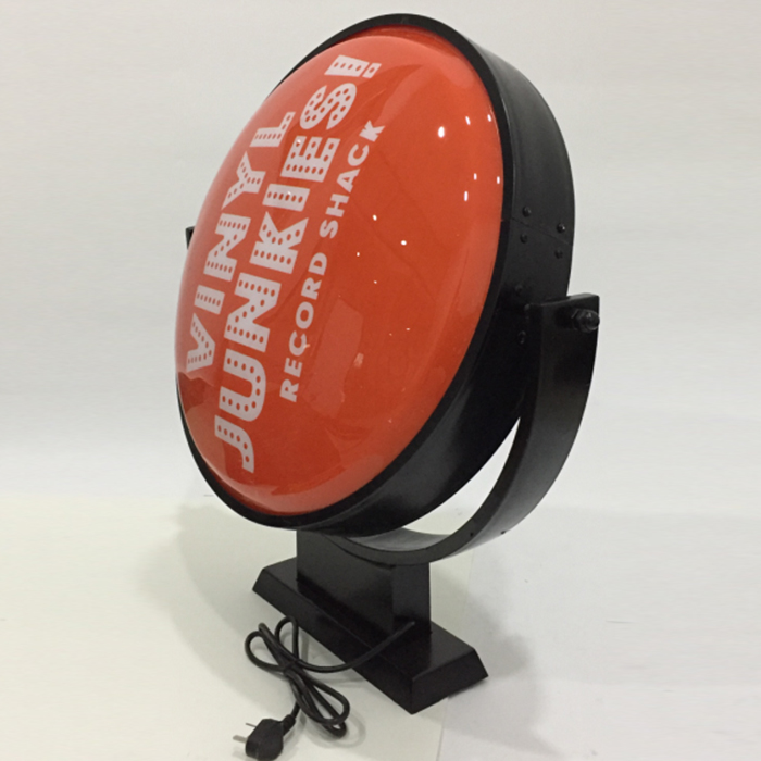Boîte à lumière LED à rotation ronde en sérigraphie acrylique