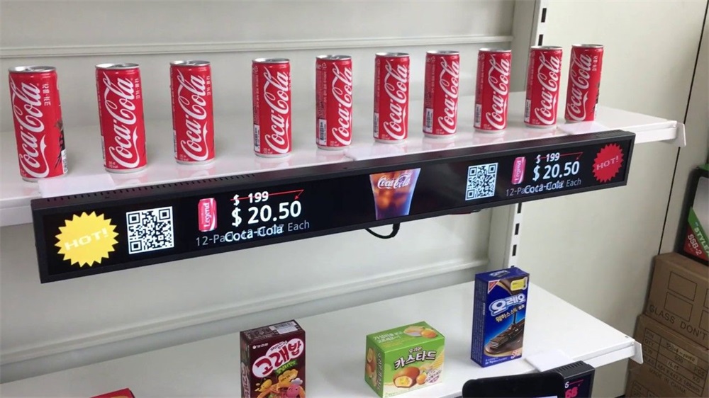 Écran numérique de barre vidéo LED d'étagères de magasin de détail